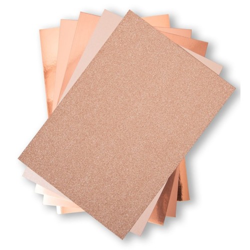 Sizzix rosegold kartónový papier 50ks, veľkosť 29,2 x 20,3 cm