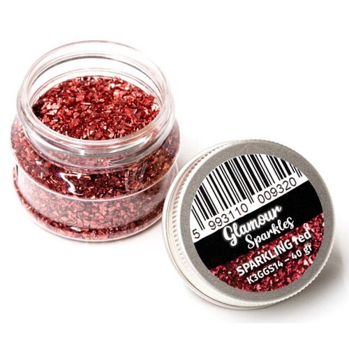 Metalické kamienky glamour Sparkles Red 40g