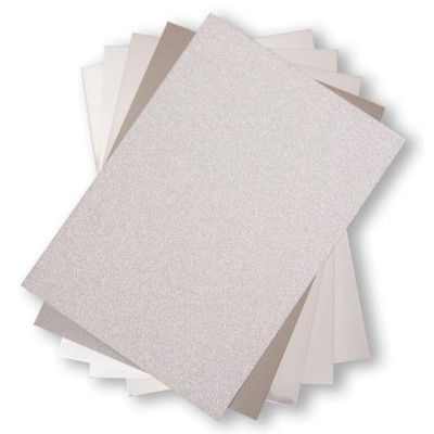 Sizzix strieborný kartónový papier 50ks, veľkosť 29,2 x 20,3 cm